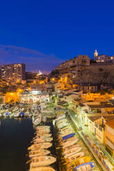 Port Du Vallon Des Auffes at night, Marseille, Bouches du Rhone, Provence, Provence-Alpes-Cote d'Azur, France, Mediterranean, Europe - RHPLF00285