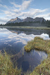 Lake Entova at dawn, Entova Alp, Malenco Valley, Sondrio province, Valtellina, Lombardy, Italy, Europe - RHPLF00414