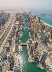 Aerial view of Dubai Marina and the cityscape with skyscrapers, UAE. - AAEF02338