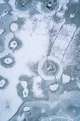 Abstract aerial view of frozen sea in Tallinn bay in Estonia. - AAEF02452