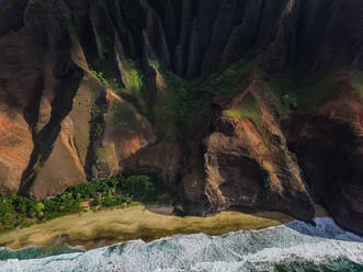 Aerial view of The Nā Pali Coast state Park in Hawaii, USA. - AAEF03049