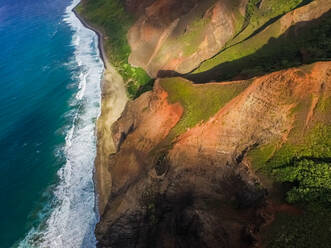 Aerial view of The Nā Pali Coast state Park in Hawaii, USA. - AAEF03052