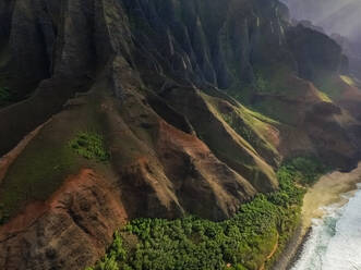 Aerial view of The Nā Pali Coast state Park in Hawaii, USA. - AAEF03053