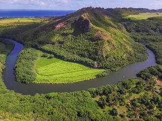 Luftaufnahme des Wailua-Flusses in Hawaii, USA. - AAEF03057