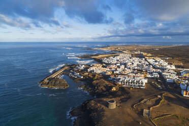 Aerial drone view, El Cotillo, Fuerteventura, Canary Islands, Spain, Atlantic, Europe - RHPLF00449