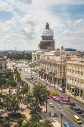 Luftaufnahme des Gran Teatro de La Habana und El Capitolio, Havanna, Kuba, Westindien, Karibik, Mittelamerika - RHPLF00535