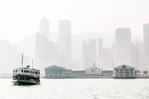 Star Ferry leaving Central Pier, Hong Kong, China, Asia - RHPLF01001