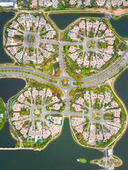 Aerial view of the housing development Jumeirah Islands in Dubai, U.A.E. - AAEF03189
