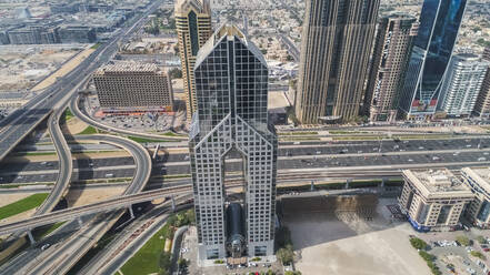 Aerial view of skyscrapers in Dubai, United Arab Emirates. - AAEF03317