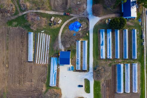 Aerial view of an organic and eco friendly agricultural farm in Naperville, IL - USA - AAEF03452
