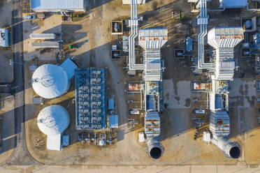 Aerial view of a clean power generation facility in Aurora, IL, United States - AAEF03574