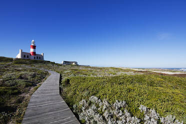 Agulhas-Leuchtturm an der südlichsten Spitze Afrikas, Agulhas-Nationalpark, Westkap, Südafrika, Afrika - RHPLF01297