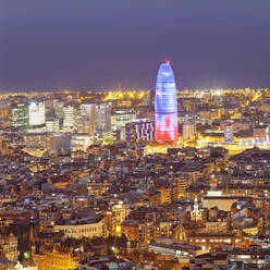 Barcelona Skyline mit Torre Agbar Turm, Barcelona, Katalonien, Spanien, Europa - RHPLF01370