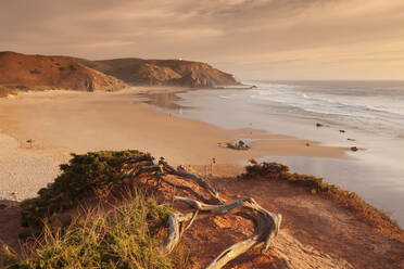 Praia do Amado beach at sunset, Carrapateira, Costa Vicentina, west coast, Algarve, Portugal, Europe - RHPLF02090