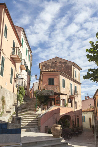 Alter Teil des Dorfes Poggio, Marciana, Insel Elba, Provinz Livorno, Toskana, Italien, Europa, lizenzfreies Stockfoto