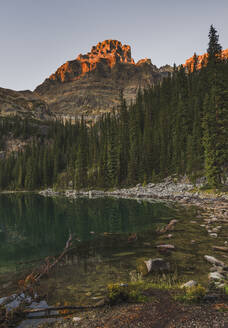 Lake O'Hara bei Sonnenuntergang, Yoho-Nationalpark, UNESCO-Welterbe, British Columbia, Kanadische Rockies, Kanada, Nordamerika - RHPLF02343