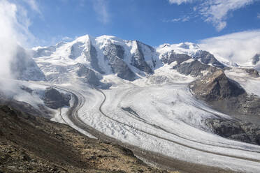 Übersicht über die Gletscher Diavolezza und Pers, St. Moritz, Kanton Graubünden, Engadin, Schweiz, Europa - RHPLF02424