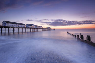 Southwold Pier at dawn, Southwold, Suffolk, England, United Kingdom, Europe - RHPLF02427