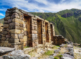 Inka-Tempelruinen, Ollantaytambo, Heiliges Tal, Region Cusco, Peru, Südamerika - RHPLF02512