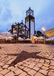 Hauptkirche, Dämmerung, Ponta Delgada, Insel Sao Miguel, Azoren, Portugal, Atlantik, Europa - RHPLF02681