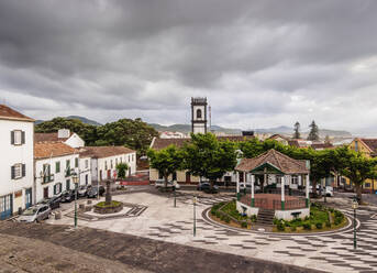 Hauptplatz, Blick von oben, Ribeira Grande, Insel Sao Miguel, Azoren, Portugal, Atlantik, Europa - RHPLF02710