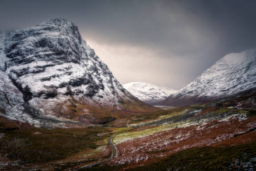 Glencoe in winter, Highland Region, Scotland, United Kingdom, Europe - RHPLF02916