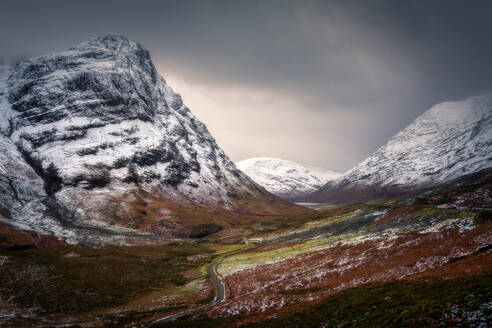 Glencoe im Winter, Region Highland, Schottland, Vereinigtes Königreich, Europa - RHPLF02916