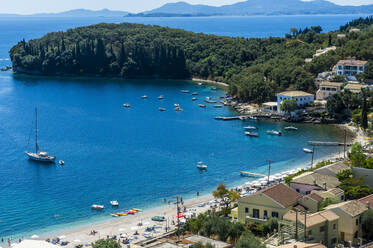 Blick auf die Bucht von Kalami, Korfu, Ionische Inseln, Griechische Inseln, Griechenland, Europa - RHPLF03058