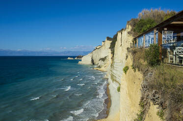 Loggas Strand Klippe, Korfu, Ionische Inseln, Griechische Inseln, Griechenland, Europa - RHPLF03069