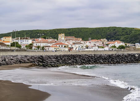 Blick auf Praia da Vitoria, Insel Terceira, Azoren, Portugal, Atlantik, Europa - RHPLF03127