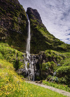Wasserfall Poco do Bacalhau, Faja Grande, Insel Flores, Azoren, Portugal, Atlantik, Europa - RHPLF03150