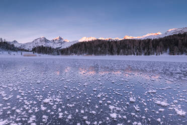 Eiskristalle, Lej da Staz, St. Moritz, Engadin, Kanton Graubünden (Grisons), Schweiz, Europa - RHPLF03244