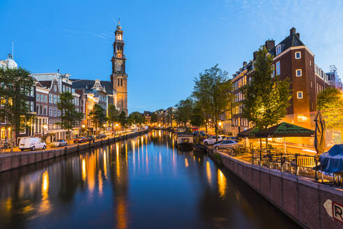 Prinsengracht-Kanal und Westerkerk, Amsterdam, Niederlande, Europa - RHPLF03272