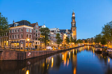 Prinsengracht-Kanal und Westerkerk, Amsterdam, Niederlande, Europa - RHPLF03273