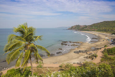 Blick auf den Strand von Vagator, Goa, Indien, Asien - RHPLF03470