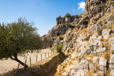 Myra Felsengräber, Ruinen der antiken Nekropole, Demre, Provinz Antalya, Lykien, Anatolien, Türkei, Kleinasien, Eurasien - RHPLF03477