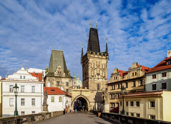Brückenturm der Kleinseite, Karlsbrücke, Mala Strana, Prag, UNESCO-Weltkulturerbe, Region Böhmen, Tschechische Republik, Europa - RHPLF03544