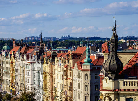 Architektur der Nove Mesto (Neustadt), Masarykovo Straße, Ansicht von oben, Prag, Region Böhmen, Tschechische Republik, Europa - RHPLF03547