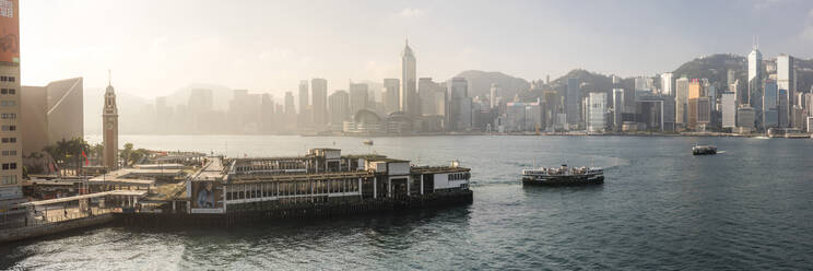 Star Ferry with Hong Kong Island behind, seen from Kowloon, Hong Kong, China, Asia - RHPLF03580