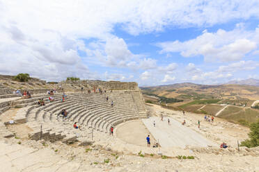 Greek amphitheatre, Segesta, Calatafimi, province of Trapani, Sicily, Italy, Europe - RHPLF03998