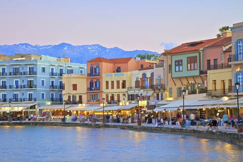 Der venezianische Hafen, Chania, Kreta, Griechische Inseln, Griechenland, Europa - RHPLF04131