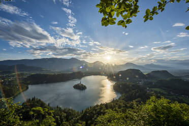 Bled Island and Church of the Assumption of Maria at sunrise, Bled, Slovenia, Europe - RHPLF04166