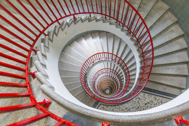 View of spiral staircase in The Skyscraper, Ljubljana, Slovenia, Europe - RHPLF04297