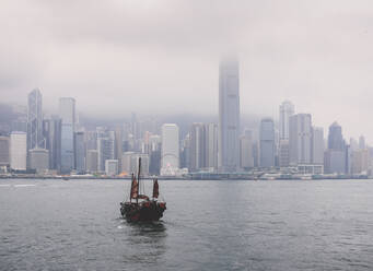 Ferry boat crossing the Victoria Harbour from Tsin Sha Tsui to Central Hong Kong, Hong Kong, China, Asia - RHPLF04526