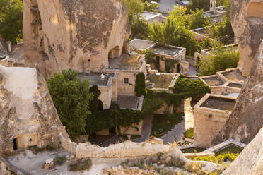 High angle view of houses in townscape at Göreme city, Cappadocia - KNTF03123