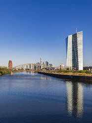 Scenic view of River Main against clear sky in Frankfurt, Germany - WDF05432