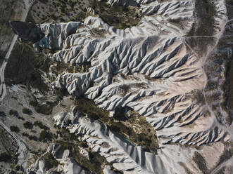 Aerial view of tuff formations at Cappadocia during sunny day, Turkey - KNTF03180