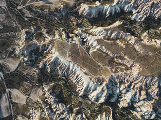 Aerial view of volcano rock formations at Cappadocia, Turkey - KNTF03181