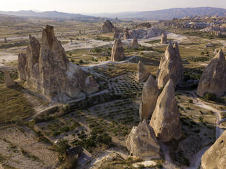 Aerial view of Dove complex monastery at Goreme, Cappadocia, Turkey - KNTF03195