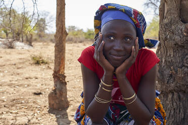 Ndengelengo woman with hair cover, Garganta, Angola. - VEGF00552